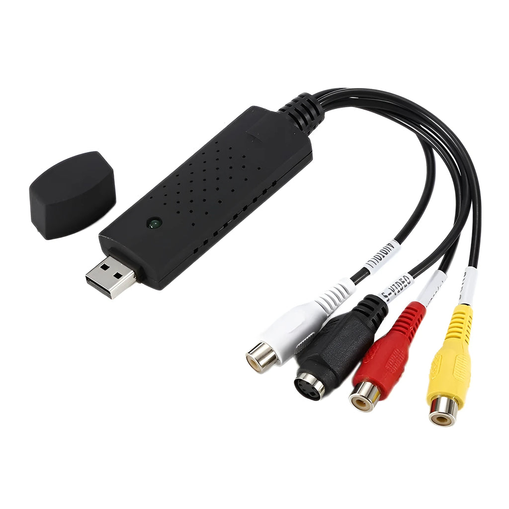 VHS to DVD converter USB adapter with S-Video and composite input cables