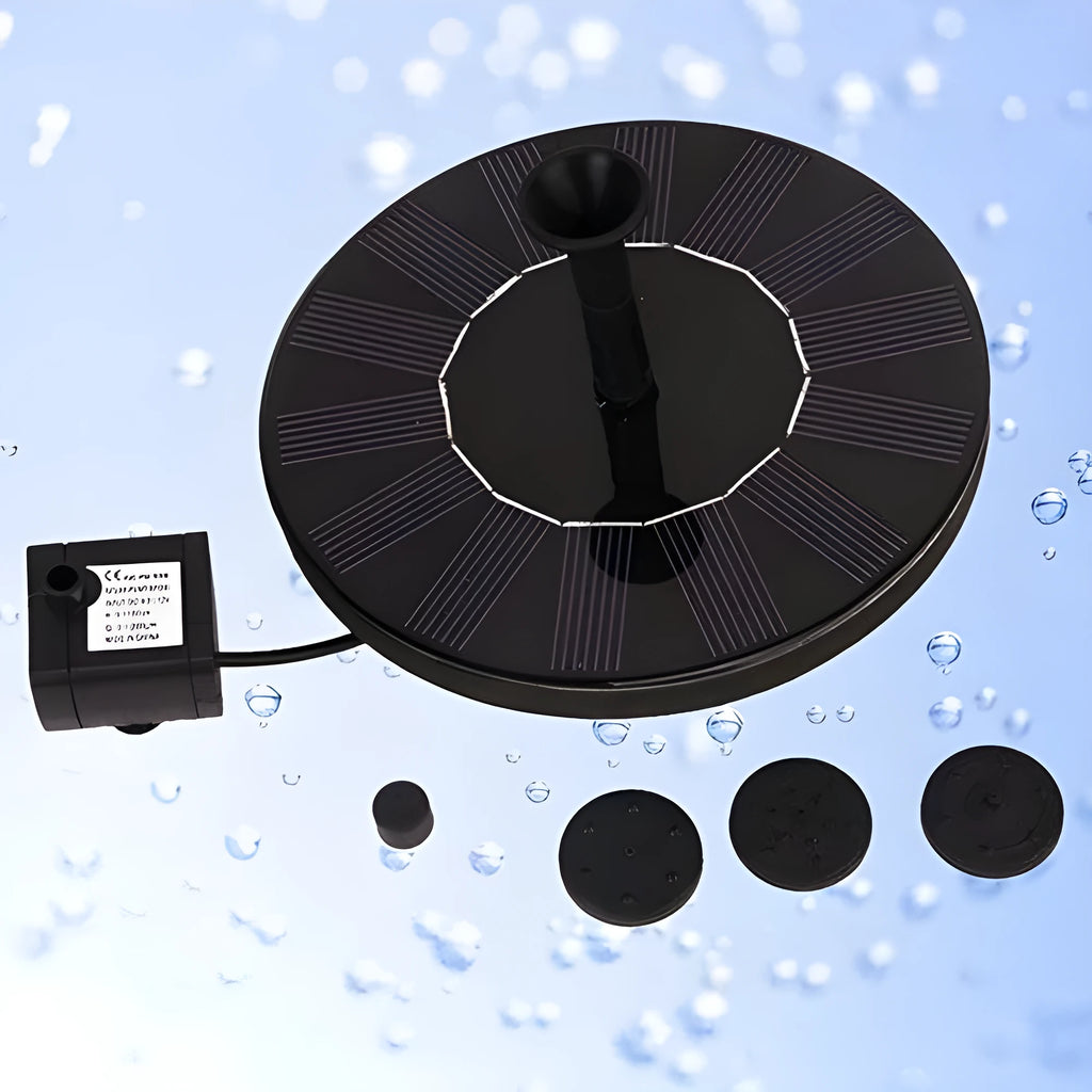 Round solar fountain pump with 16cm diameter brushless pump for garden decoration