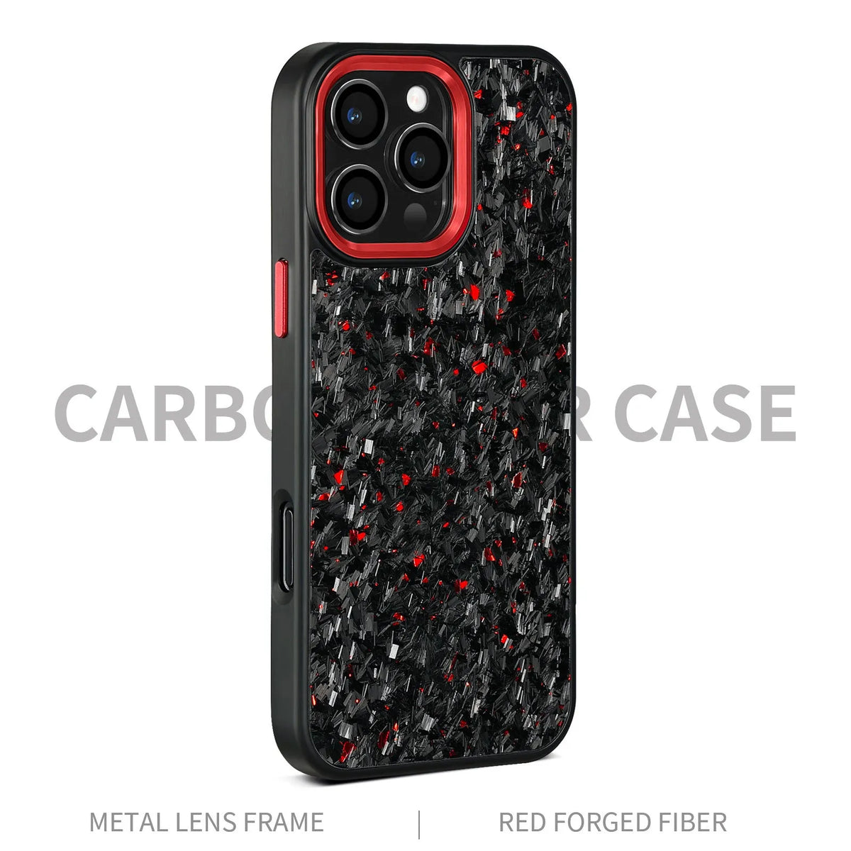 Carbon fibre phone case with metal frame in black magnetic, all-inclusive shockproof shell for iPhone 13 Pro to 16 Pro Max