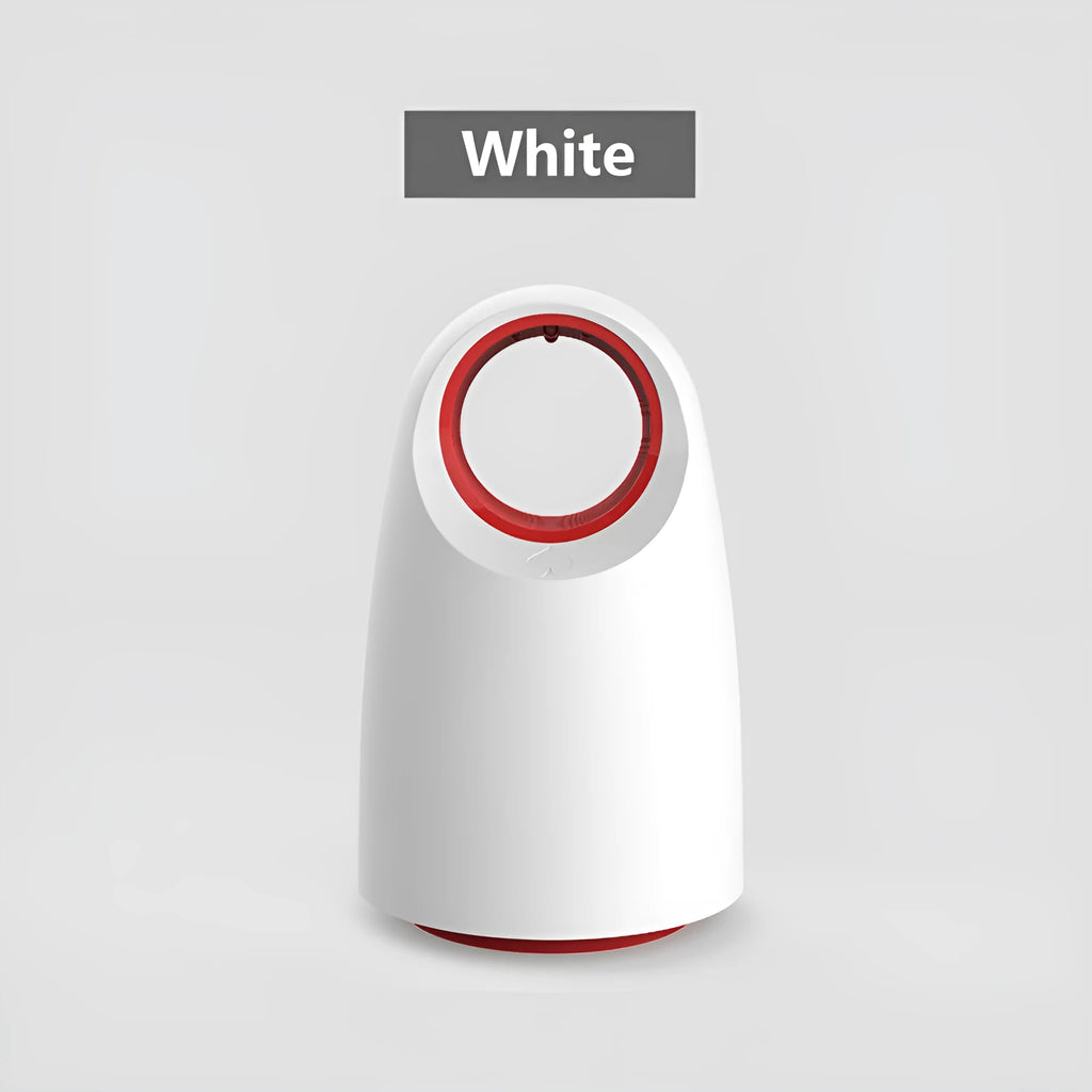 Black or white silent USB electric mosquito killer with UV light on a table.