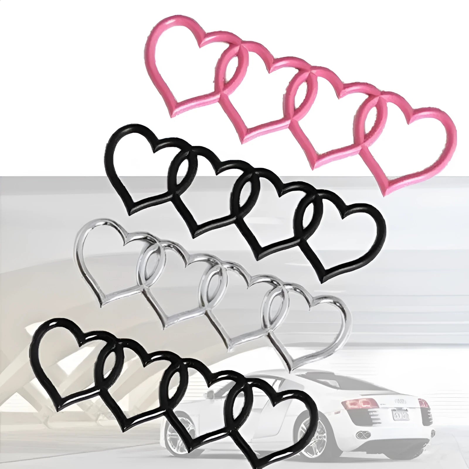 Modified Heart-shaped body sticker Love series four ring tail 22 cm pink