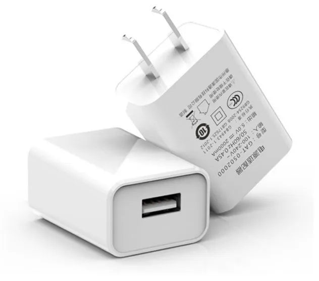 5V1A charging adapter with 2-metre USB cable, 60cm power lead, and 18650 charging capability