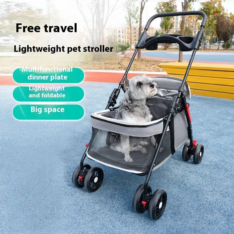 Outdoor lightweight foldable trolley with metal frame, available in four colours for camping and garden use