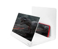 Black and white phone screen amplifier with 9 inch screen and built-in smartphone holder.