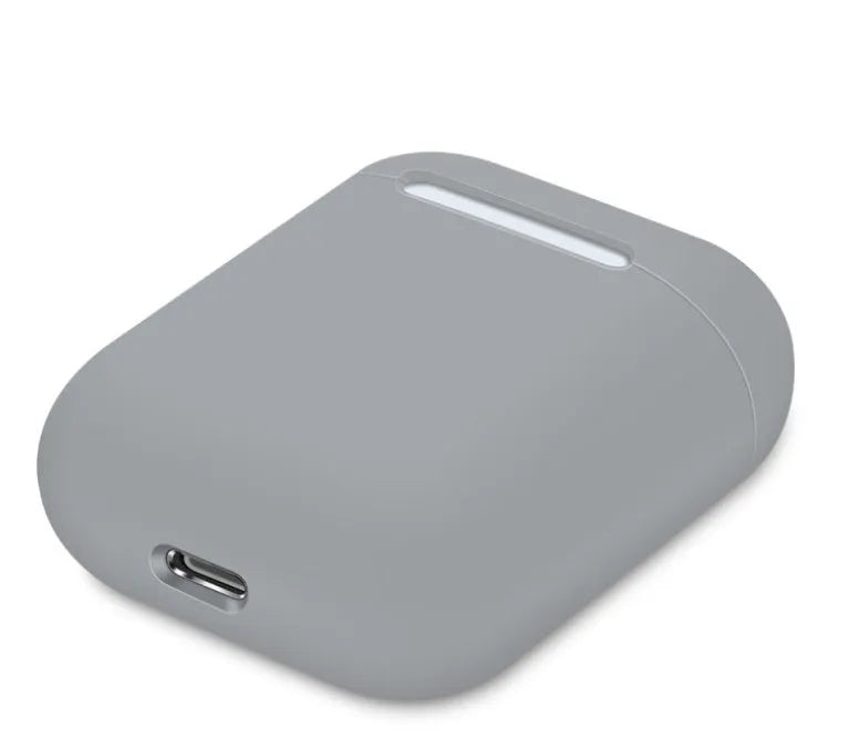 Silicone protective cover for Apple AirPods charging case in a split style design, shown in a selection of colours.
