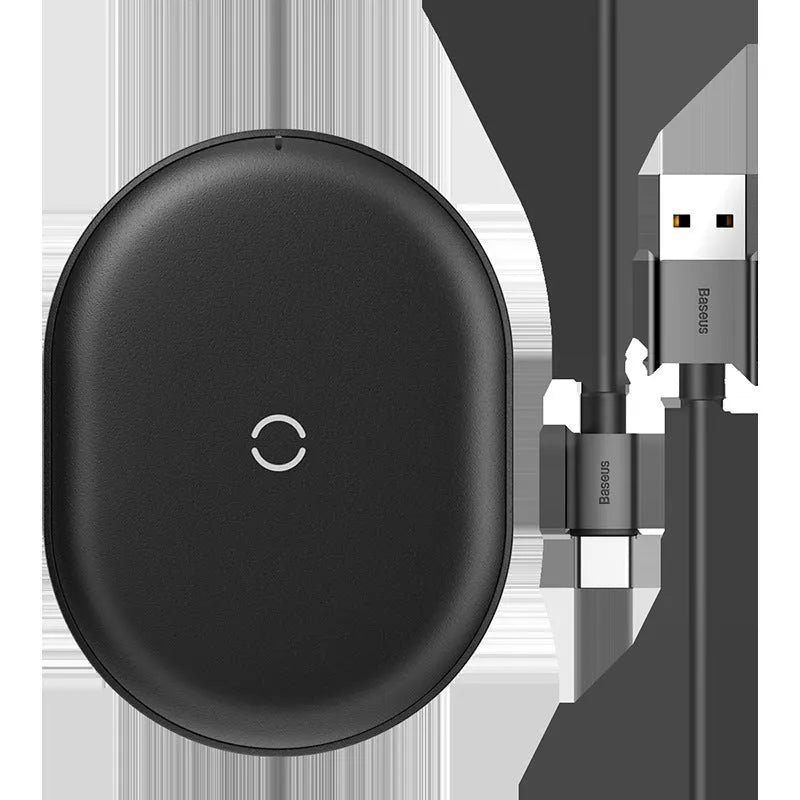 Baseus Rough 15W wireless charging pad in black and white colour options with Type-C port