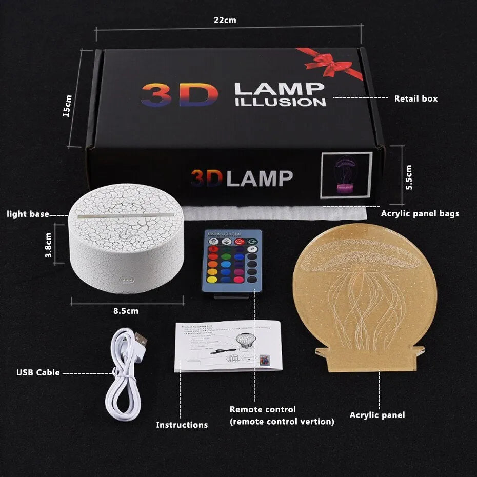 Cartoon aeroplane-shaped night light with acrylic shade and touch switch.
