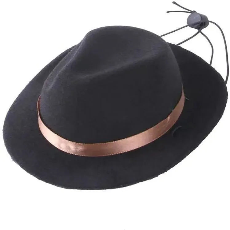 Mini pet small hat in woolen felt material with S size 155cm diameter and hairpin attachment