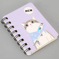 Small cartoon thickened cute portable mini coil notebook 80x105 mm 50 sheets with pen, multiple colours