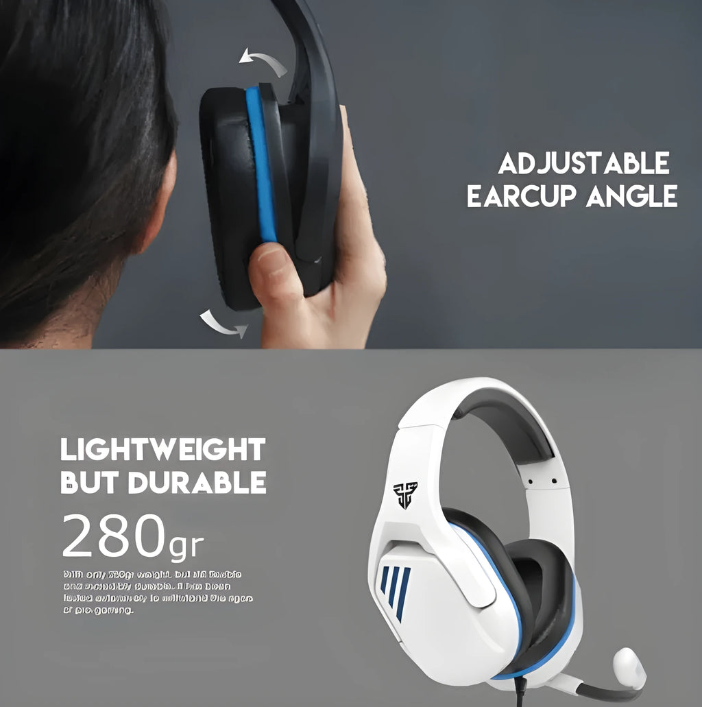 Black MH86 over-ear gaming headset with a detachable microphone boom and a 3.5mm/USB cable.