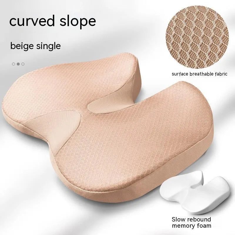 Curved bevel seat cushion in four colour options for tailbone and back support