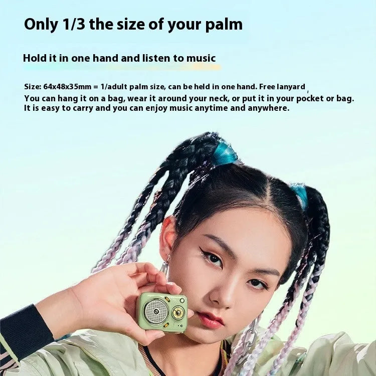 Bluetooth mini-portable audio radio in pink, green, and white colour options with lithium battery