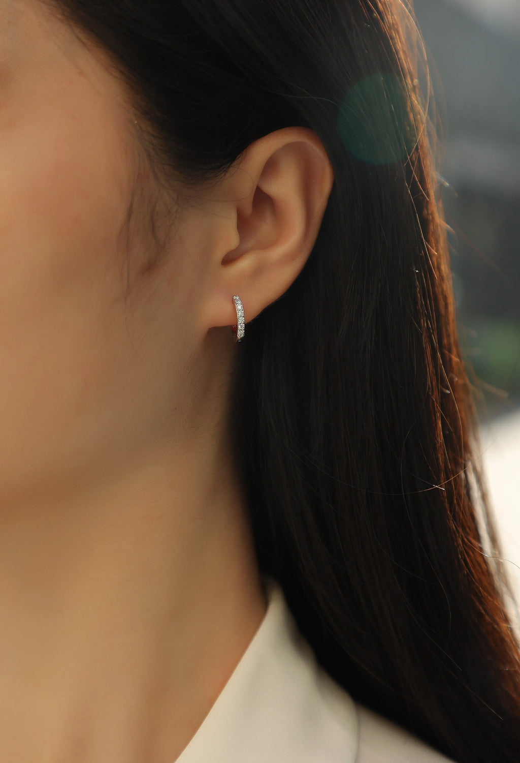 Moissanite stud earrings in S925 silver platinum plated golden colour with gift box and GRA certificate