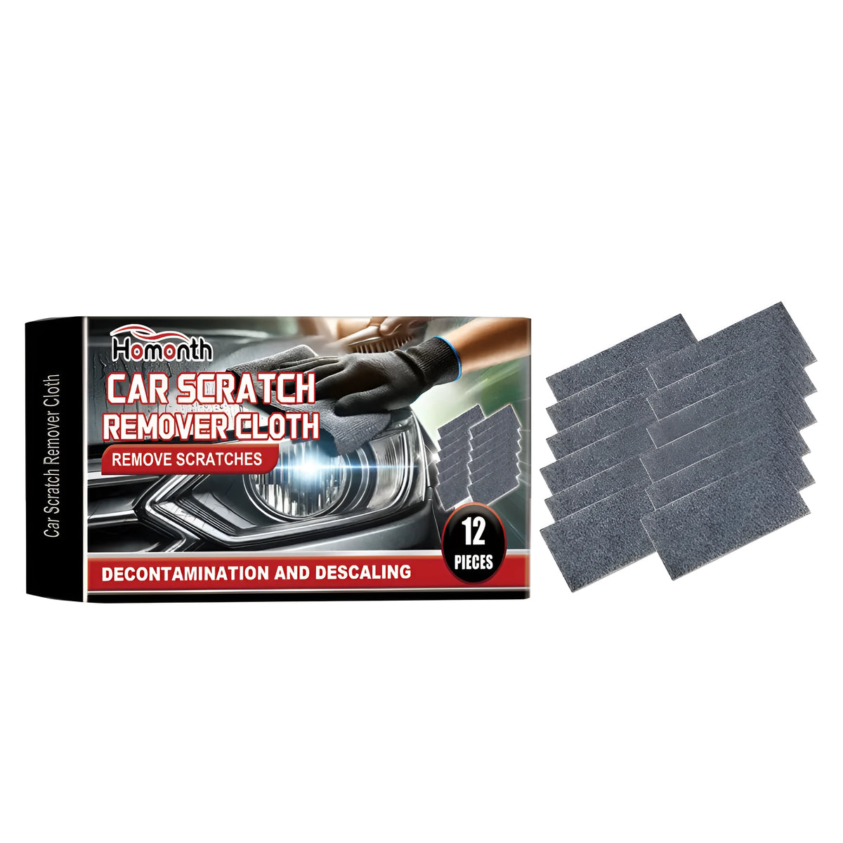 Chemical fibre car scratch repair cloth, 20 x 10 cm, box of 12 for car paintwork