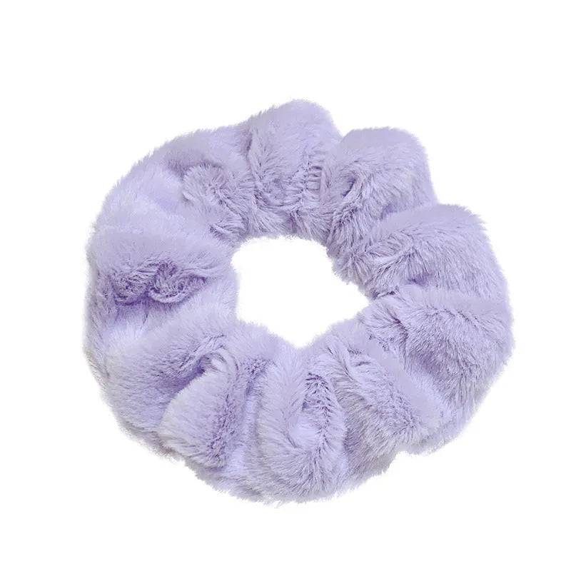 Fashion simple solid colour cloth hair ring for women in round ring loose style, available in 12 colours.