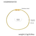 Super full-diamond fine ring bracelet in titanium steel with white zircon, 16cm length