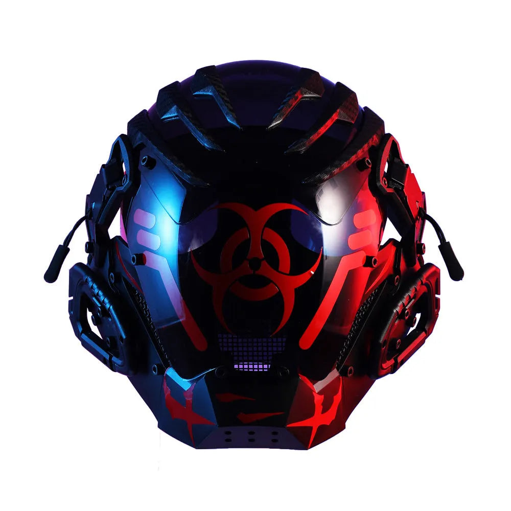Black Bioweapon tech design full face prop mask helmet for cosplay costumes