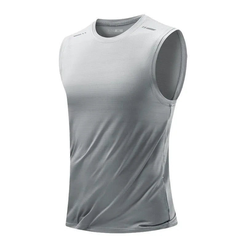 Men's loose fit sleeveless waistcoat vest in bamboo blend fabric, shown in multiple colours.