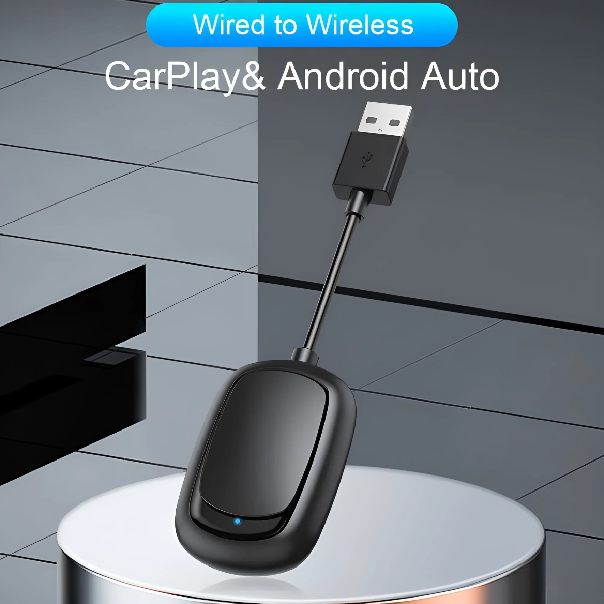 Wireless CarPlay and Android Auto car interconnection box with USB connector