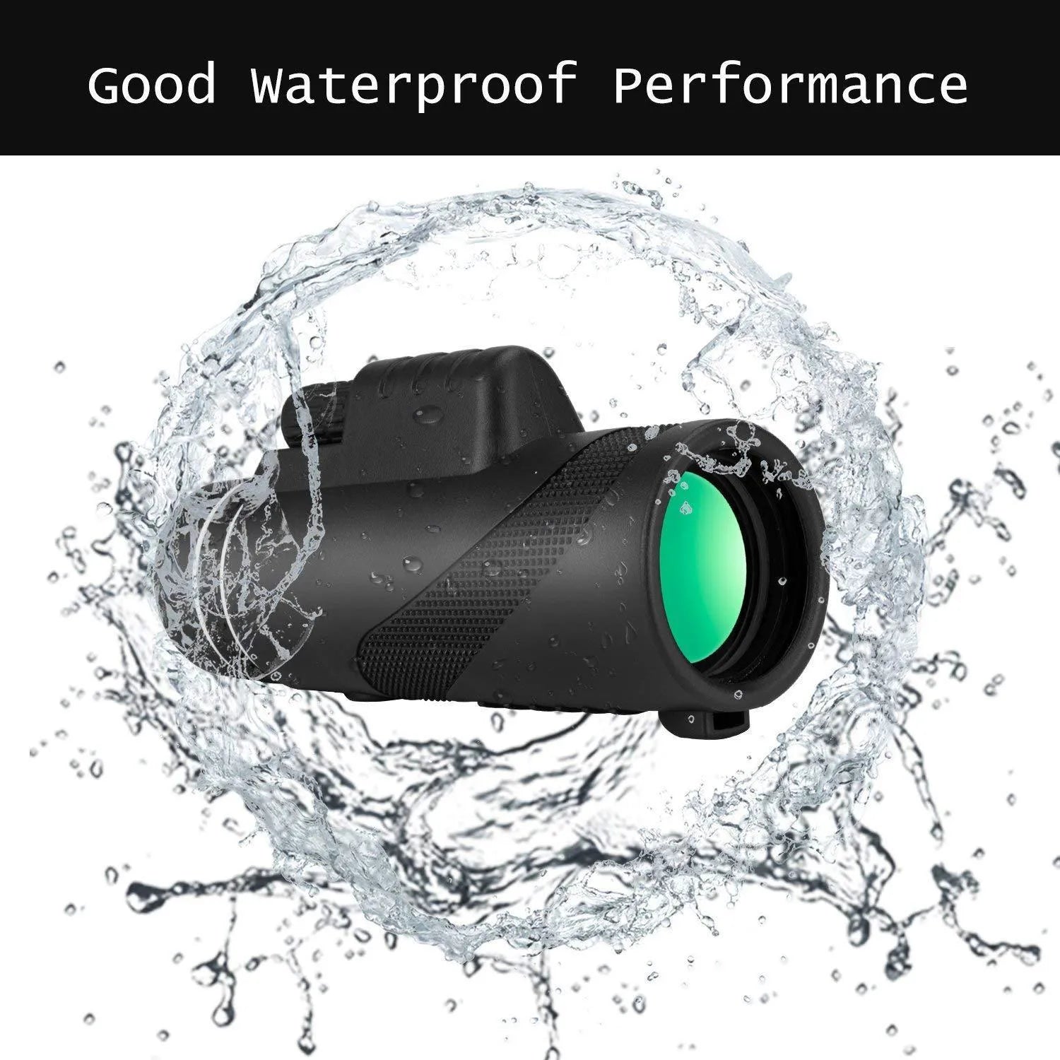 Black 40x60 cellphone telescope monocular with waterproof nitrogen construction and roof prism system