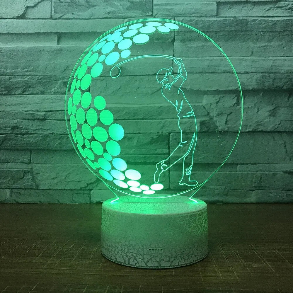 3D night light with acrylic shade, touch and remote control, 3W LED, USB powered, modern simple style
