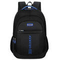 Black capacity business travel backpack with airpillow straps and sewing line detail.