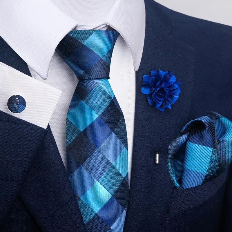 Floral jacquard men's tie and pocket square set with embroidery in one of the colour options from SF263 to SF312