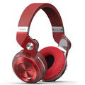 Black Bluetooth over-ear stereo headphones showing wireless design with ear cushions and headband