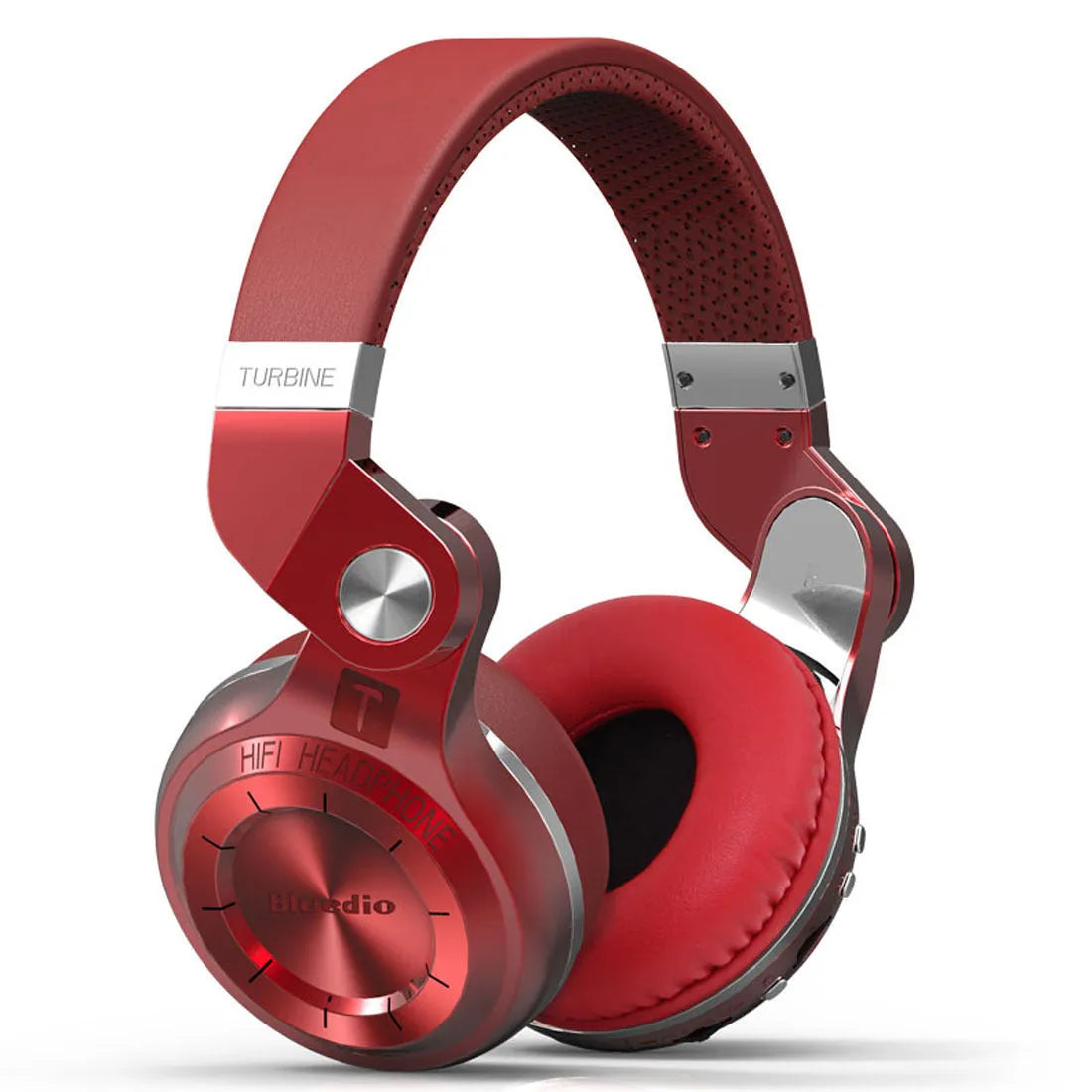 Black Bluetooth headset with head-mounted design and over-ear cushions on a table.