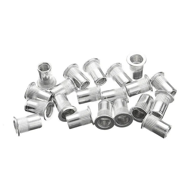Alloy steel manual riveter tool with a case of rivet nuts and mandrels.