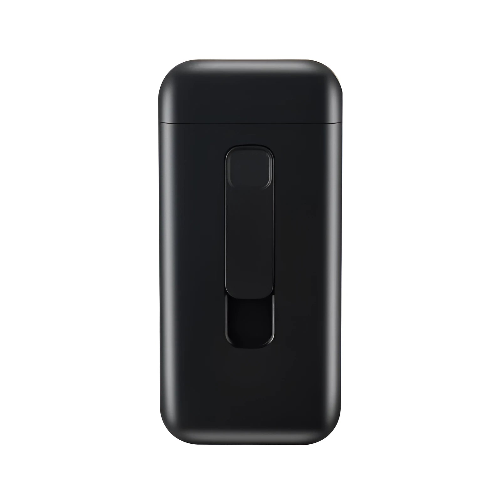Plastic cigarette lighter in golden colour with compact body and flame, 118x55x25mm box