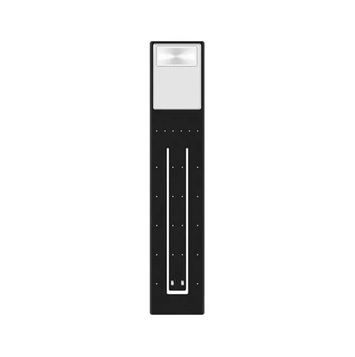 Black folding LED reading lamp for Kindle, 205x40x9mm, USB rechargeable with adjustable brightness