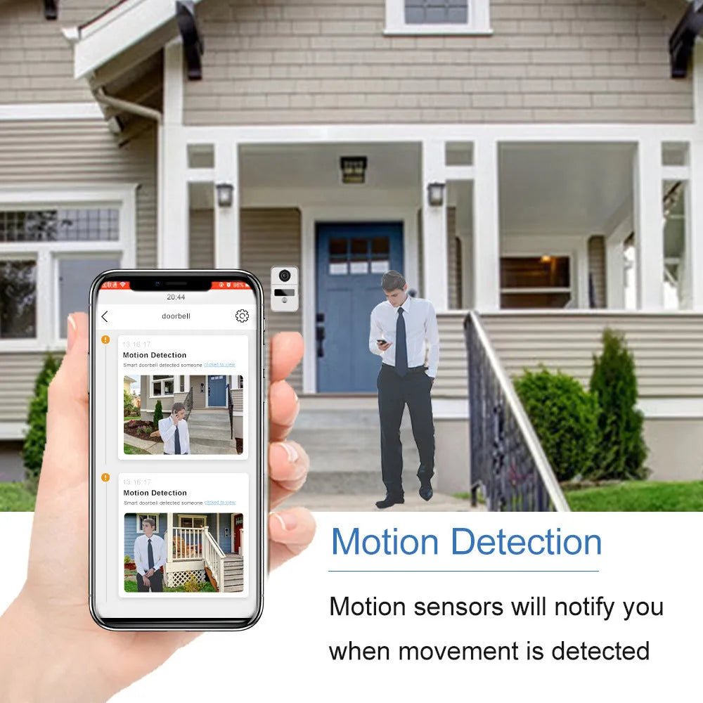 1080P video intercom doorbell system with outdoor camera unit and indoor display monitor