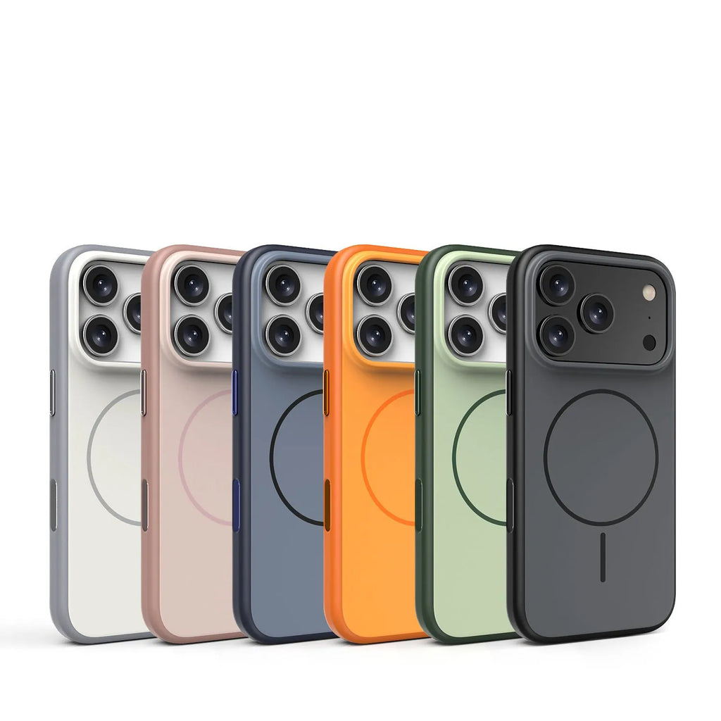 Frosted matte magnetic protective case for iPhone 17 in multiple colour options