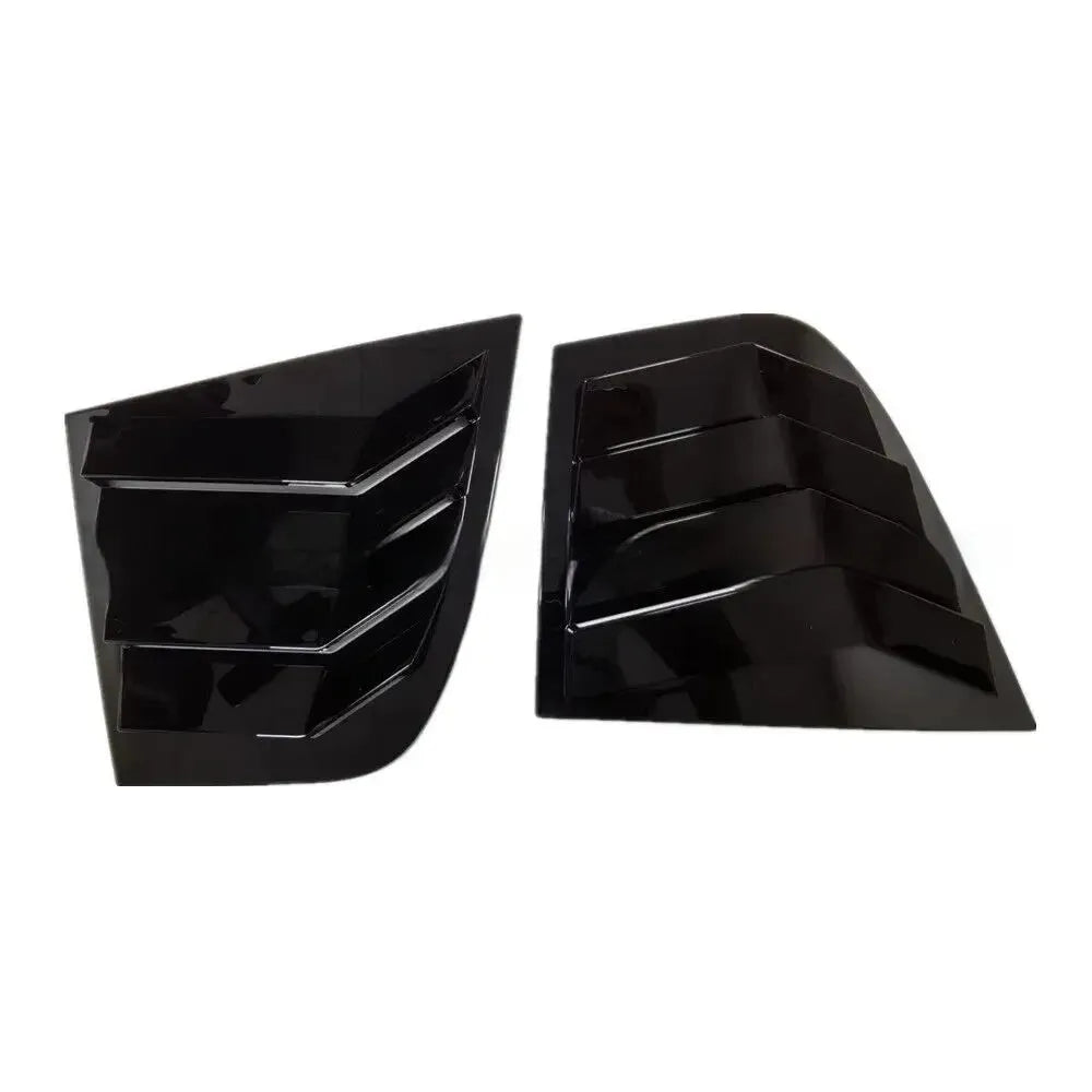 Rear triangle shutter carbon fibre decoration bright black for Kia Stinger outer trim pair
