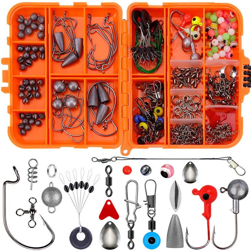 257-piece fishing lure accessories set in ABS storage box for Texas, sea and rock fishing