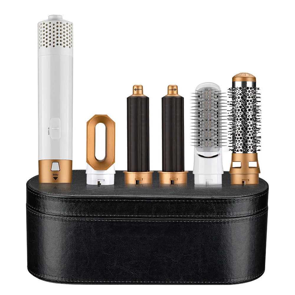Multifunctional hot air curling iron in pink or white, plastic body, constant temperature hair care, with storage box options