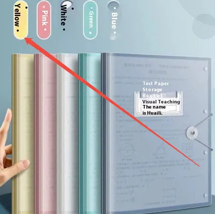 A3 test paper storage bag with multi-layer folder in translucent PP plastic for exam organisation