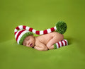 Green acrylic thread baby leg cover set with hat for 100-day photography portrait