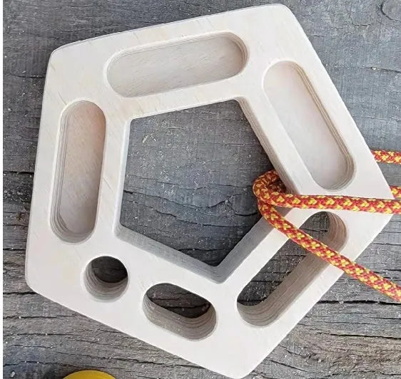 Birch climbing finger force board with pentagonal round design for portable training