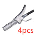 Silver locking grease gun coupler with 10,000 psi rating and 1/8 NPT thread for SAE and metric Zerk fittings
