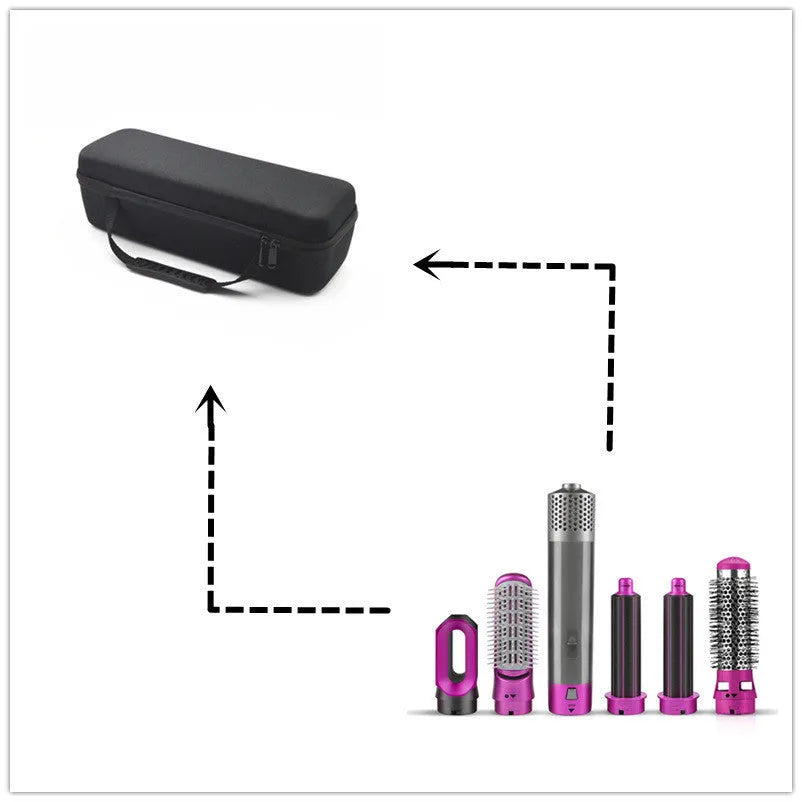 Multifunctional hot air curling iron in pink or white, plastic body, constant temperature hair care, with storage box options