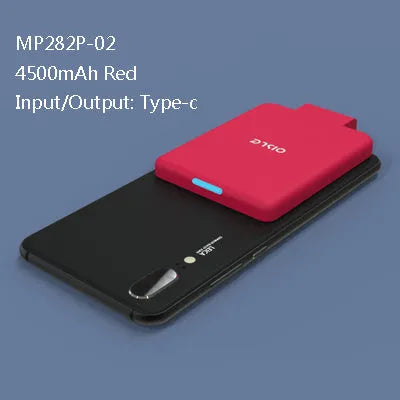 Back clip battery portable charger with magnetic clip in multiple colours
