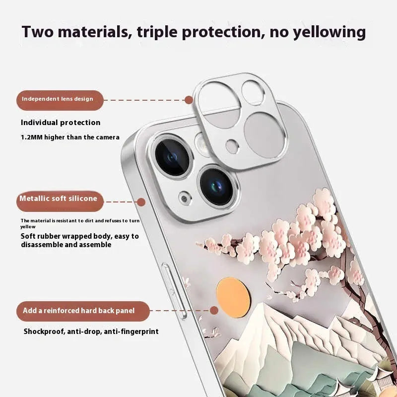 Lichun Mountain Map design magnetic silicone phone case for iPhone with drop protection