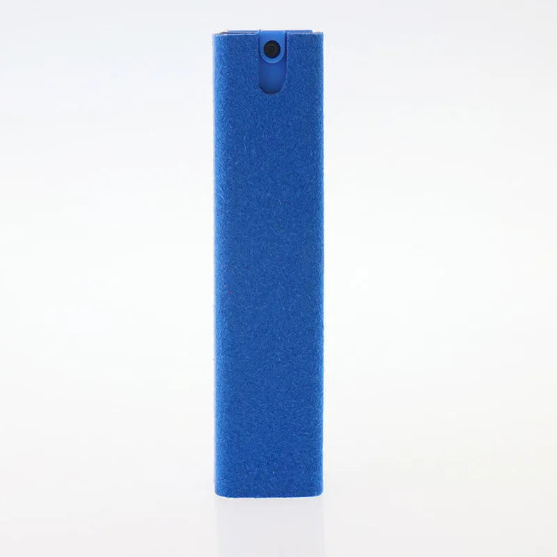 2-in-1 screen cleaner kit with spray bottle and microfiber cloth for mobile phone and computer screens in pink and gray