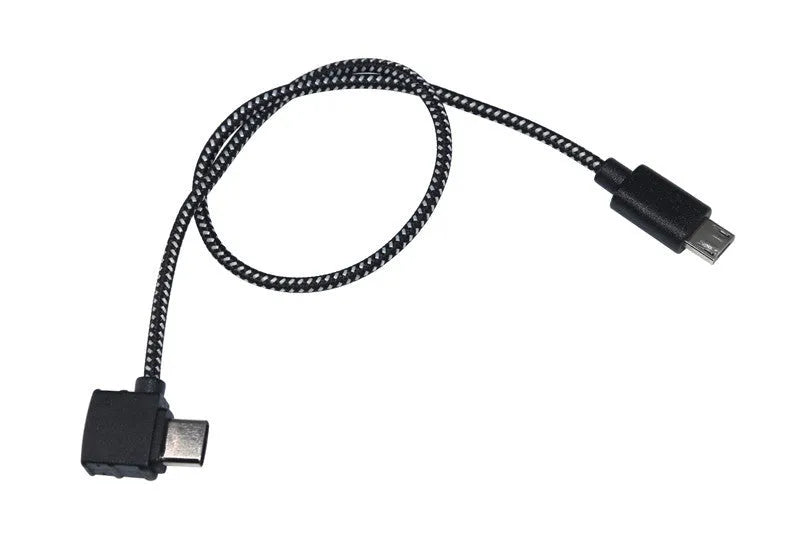 15cm Type-C data cable with metal connector and black nylon PVC exterior for remote control charging