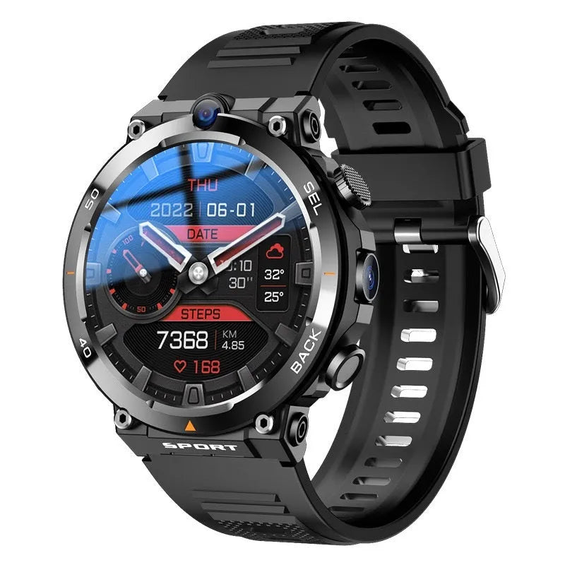 Multi functional sports smartwatch with dual cameras and TFT touch screen display