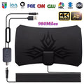 Black irregular flame pattern HDTV antenna for digital TV, VHF and UHF reception, 75 ohm output