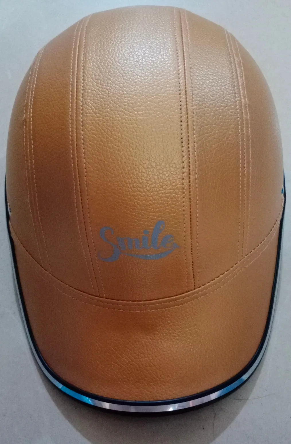 Motorcycle adult full face helmet with ABS shell and PU leather in black yellow colour