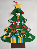 DIY felt Christmas tree for children with detachable ornaments, 95x70cm or 100x70cm, plus snowman 97x54cm